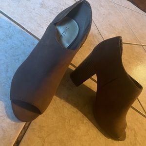 brown heeled booties